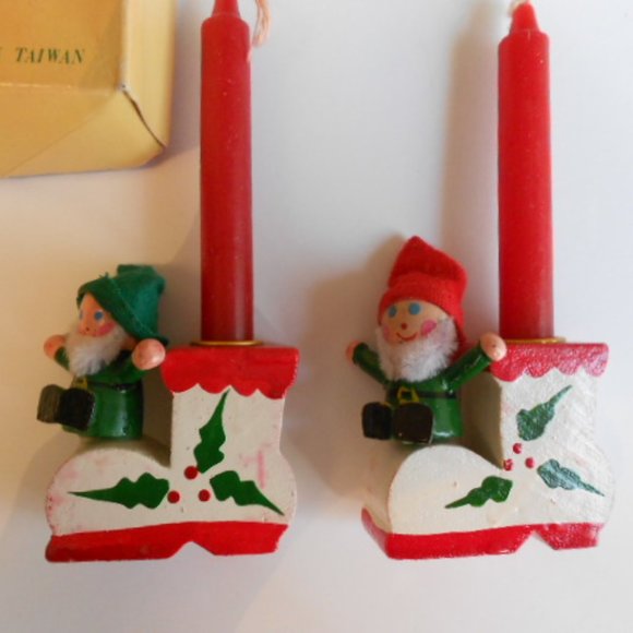 Elf Candle Holders 1950's, 1960's Vintage Figurines - Picture 2 of 12